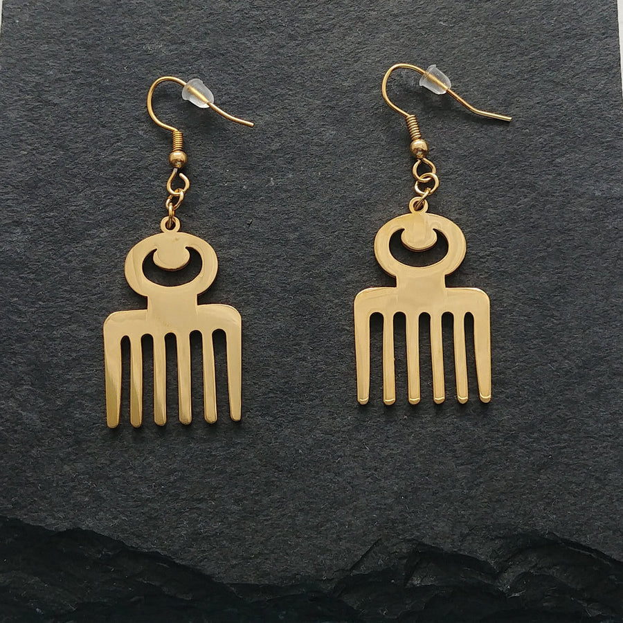 Duafe Adinkra Drop Earrings - Iṣura