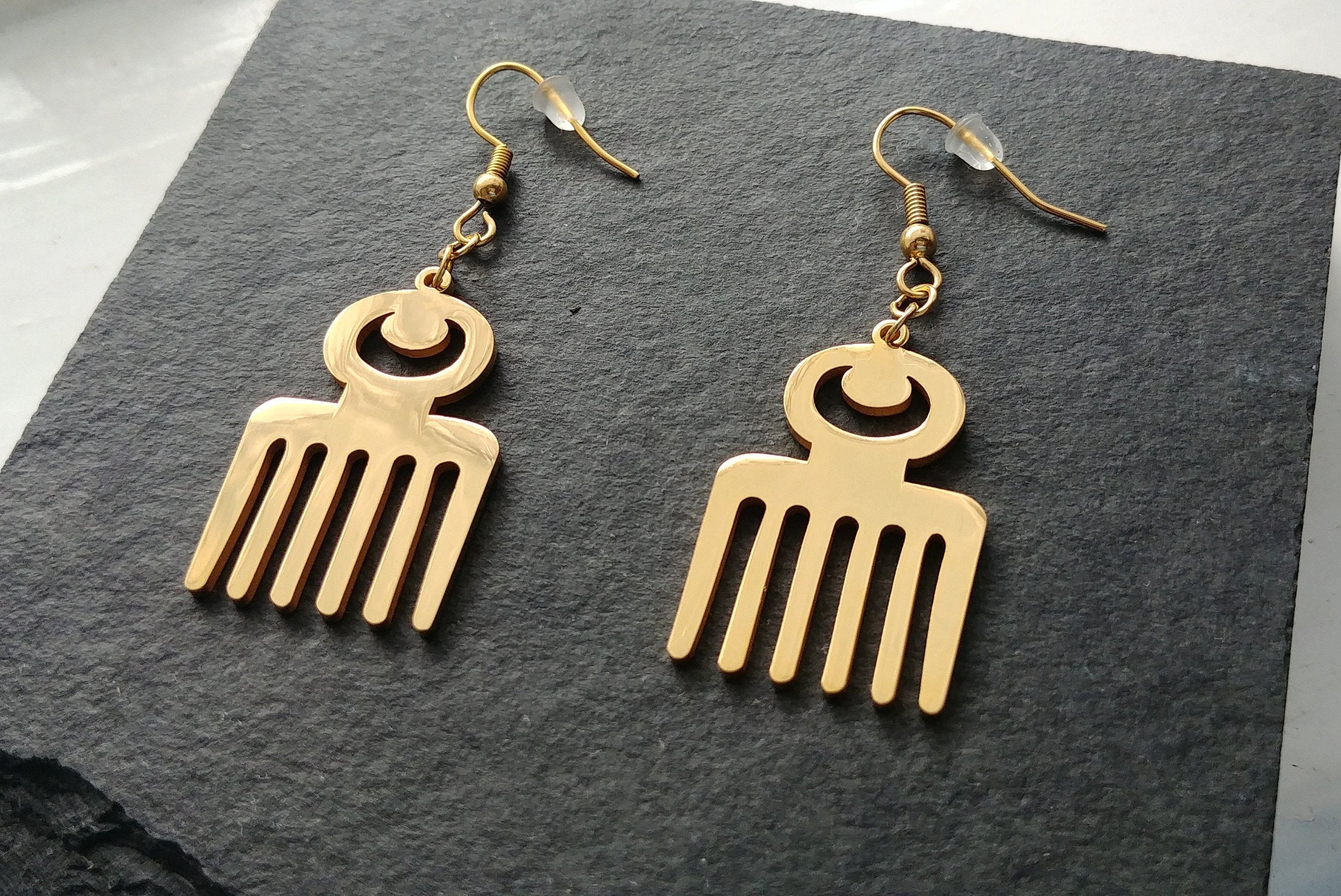 Duafe Adinkra Drop Earrings - Iṣura